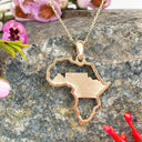 Table  Mountain Africa outline yellow gold pendant