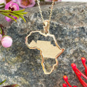 Table  Mountain Africa outline yellow gold pendant