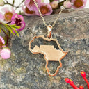 Table  Mountain Africa outline yellow gold pendant