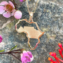 Table  Mountain Africa outline yellow gold pendant