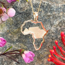 Table  Mountain Africa outline yellow gold pendant