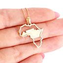 Yellow Gold Matt Table Mountain In Africa Outline Pendant