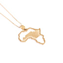 Yellow Gold Matt Table Mountain In Africa Outline Pendant
