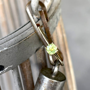 Yellow Gold Raised Four Claw Peridot Stacking Ring