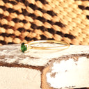 Yellow Gold Raised Four Claw Tsavorite Stacking Ring