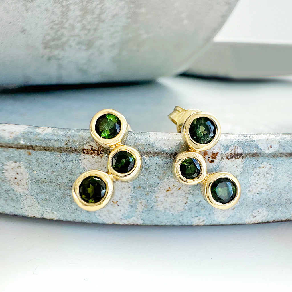 Green tourmaline earrings sales