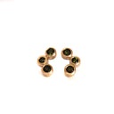 Yellow Gold Round Drop Green Tourmaline Earrings