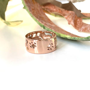 Double Facing Lions Rose Gold Ring