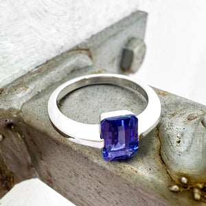 Octagonal Cut Tanzanite Ring