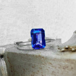 Octagonal Cut Tanzanite Ring
