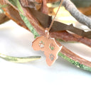 Petite Paw Print Rose Gold Africa Map Pendant