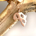 Petite Paw Print Rose Gold Africa Map Pendant