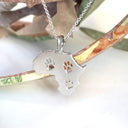 Petite Paw Print White Gold Africa Map Pendant