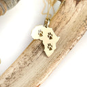 Petite Paw Print Yellow Gold Africa Map Pendant