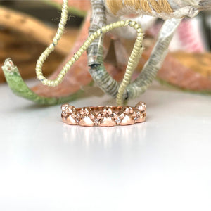 Playful Paw Print with Diamond Accent Rose Gold Ring