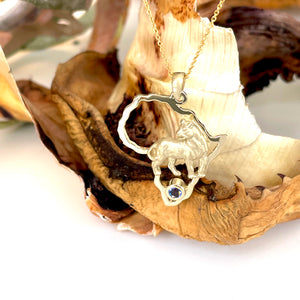 Powerful Lioness Africa Yellow Gold Pendant