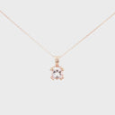 Elegant Morganite Cushion Cut Double Claw Pendant
