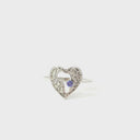 White Gold Closed Filigree Heart Africa Tanzanite Ring