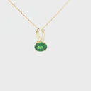 Half Bow Bale Tsavorite and Diamond Pendant and Chain
