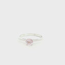Delicate Solitaire Morganite Four Claw White Gold Ring