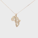 Petite Paw Print Rose Gold Africa Map Pendant
