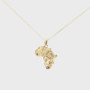 Solid Africa and Big 5 With Tanzanite Yellow Gold Pendant
