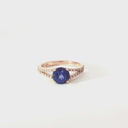 Elegant Split Diamond Shank Set with Tanzanite