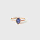 Petite Bezel Set Oval Cut Tanzanite Rose Gold Ring