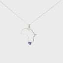 Africa Outline White Gold Trilliant 0.50ct Tanzanite Pendant