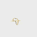 Yellow Gold Africa Map Outline Ring