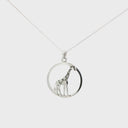 Contemporary Circular Giraffe Diamond and White Gold Pendant