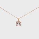 Petite Morganite Cushion Cut Double Claw Pendant