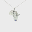 Africa Rhino White Gold Pendant