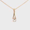 Diamond Crown Morganite Split Rose Gold Bale Pendant