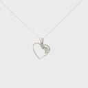 Africa Map Heart White Gold Pendant with Diamonds