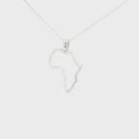 9ct White Gold Map of Africa Outline Pendant