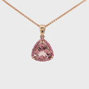 Pleasurably Pink Morganite with Halo Rose Gold Pendant