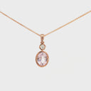 Oval Cut Morganite with Diamond Accent pendant