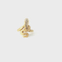 Unique Diamond Headed Yellow Gold Snake Ring