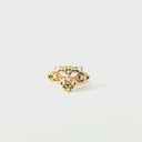 Gold Leopard Head Ring with Diamond Accents