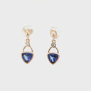 Fancy Bezel Tanzanite and Diamond Drop Earrings