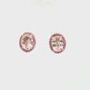 Lusciously Lovely Morganite and Pink Sapphire Oval Stud Earrings