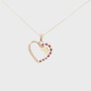 Africa Map Rose Gold Heart Pendant with Pink Tourmaline