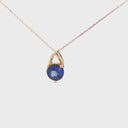 Rose Gold Open V Round Cut Tanzanite Pendant
