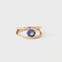 Tube Set Solitaire Tanzanite Rose Gold Split Shank Ring