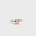 Elegant Emerald Morganite and Diamond Band Rose Gold Ring