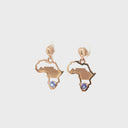 Tanzanite Table Mountain and Africa Map Earrings in Rose Gold