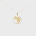 Contemporary Diamond Circular Africa Yellow Gold Pendant