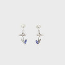 Tanzanite Bird of Paradise White Gold Drop Earrings