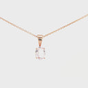 Petite Oval Cut Morganite Rose Gold Pendant